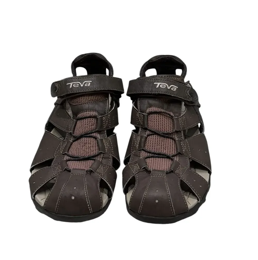 Teva Deacon Men’s Brown Sandals Size 11 Closed Toe Outdoors Hiking Fisherman